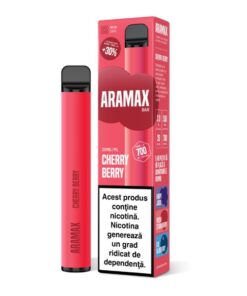 PROMO Aramax Bar, 2 x 700 pufuri, cu nicotina 20mg, vape de unica folosinta, diverse arome 3 aramax bar vape cherry berry
