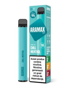 PROMO Aramax Bar, 2 x 700 pufuri, cu nicotina 20mg, vape de unica folosinta, diverse arome 4 aramax bar vape chill menthol