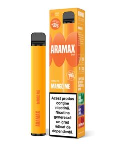 PROMO Aramax Bar, 2 x 700 pufuri, cu nicotina 20mg, vape de unica folosinta, diverse arome 8 aramax bar vape mango me