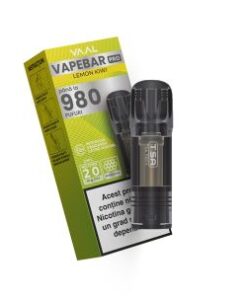 Cartus VAAL Vapebar Pro x 980 pufuri cu 20mg nicotina, diverse arome 5 cartus vapebar pro 980 pufuri 20mg lemon kiwi