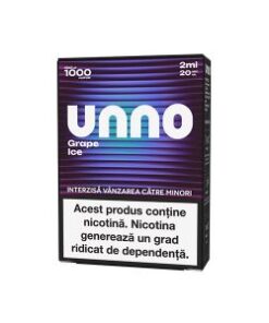Cartus UNNO 1000 pufuri 20mg, diverse arome 3 cartus unno 1000 pufuri 20mg grape ice